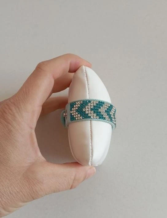 Bracelet bleu en cuir fantaisie